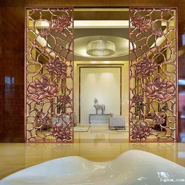 轻奢铝雕屏风定制(图1)